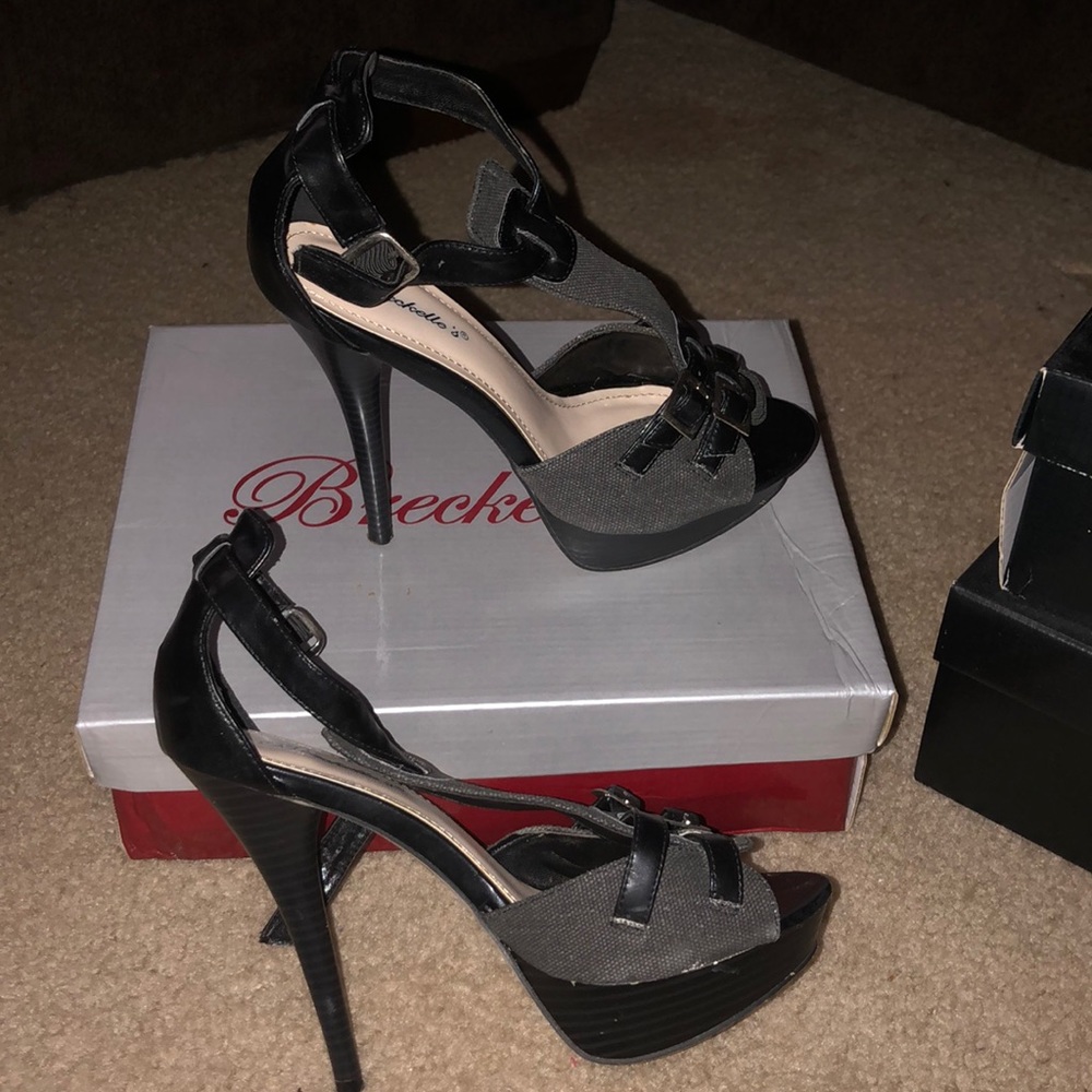 Grey/black Heels